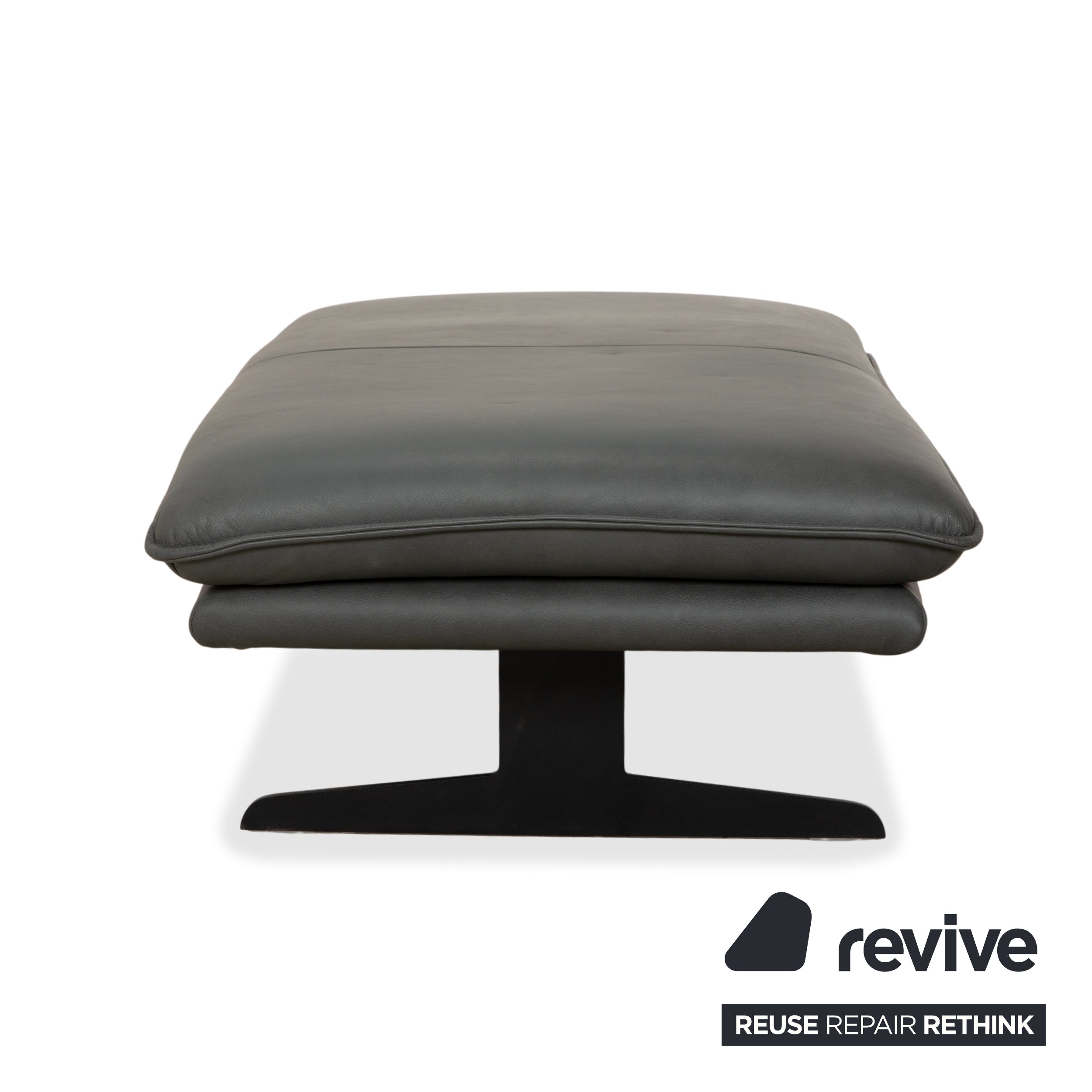 Willi Schillig Broadway Leder Ecksofa Hocker Dunkelgrau Anthrazit Sofa Couch manuelle Funktion