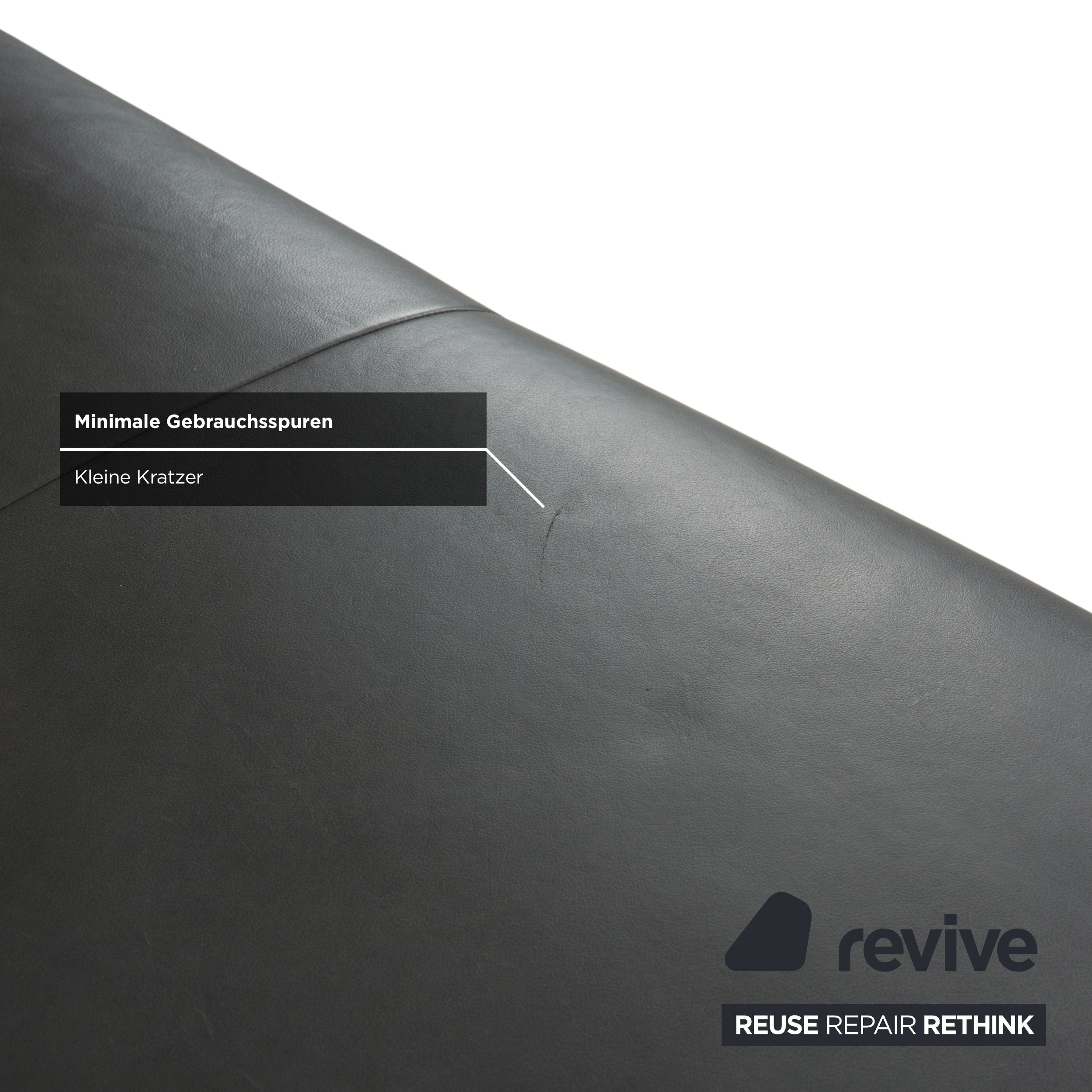 Willi Schillig Broadway Leder Ecksofa Hocker Dunkelgrau Anthrazit Sofa Couch manuelle Funktion