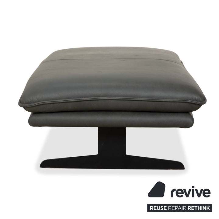 Tabouret en cuir Broadway de Willi Schillig, gris foncé/anthracite