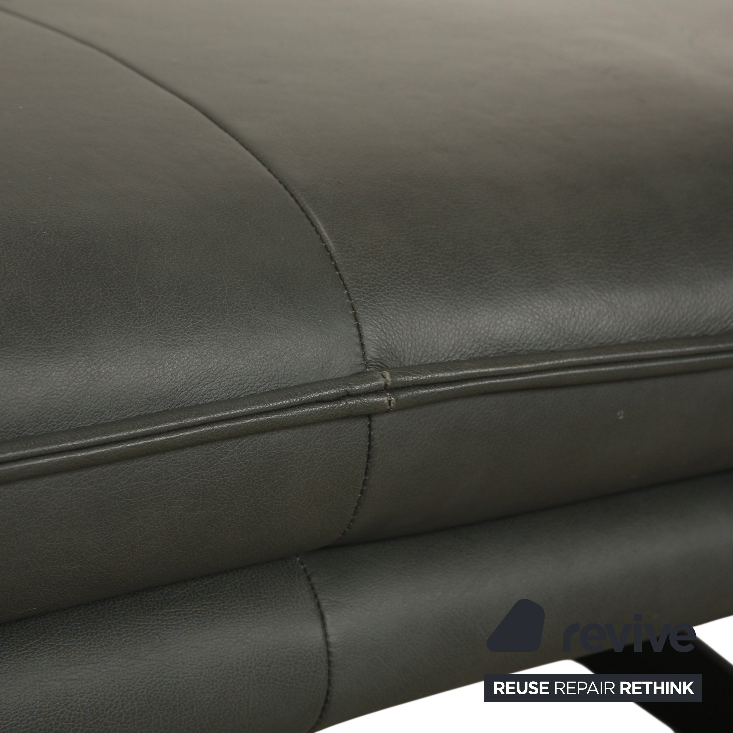 Willi Schillig Broadway Leder Hocker Dunkelgrau Anthrazit