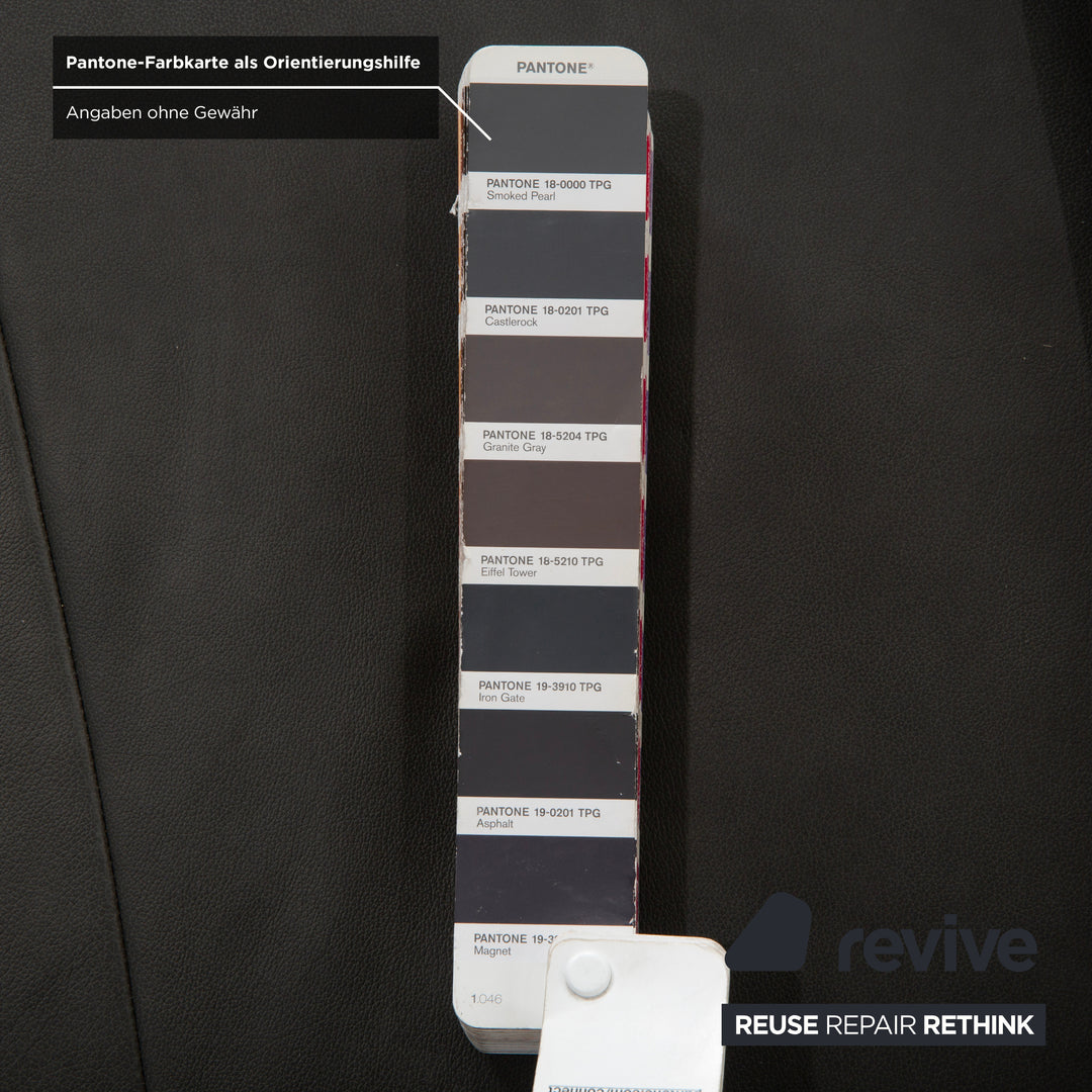 Tabouret en cuir Broadway de Willi Schillig, gris foncé/anthracite