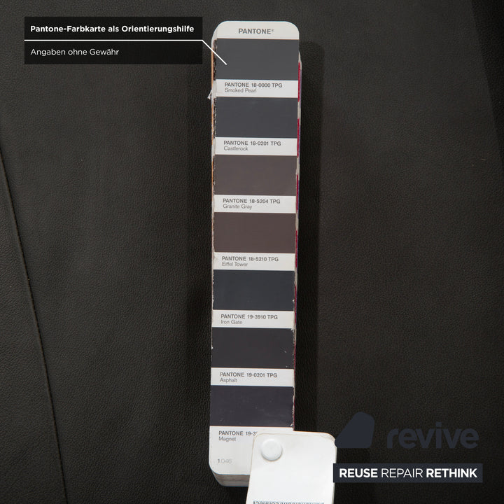 Tabouret en cuir Broadway de Willi Schillig, gris foncé/anthracite