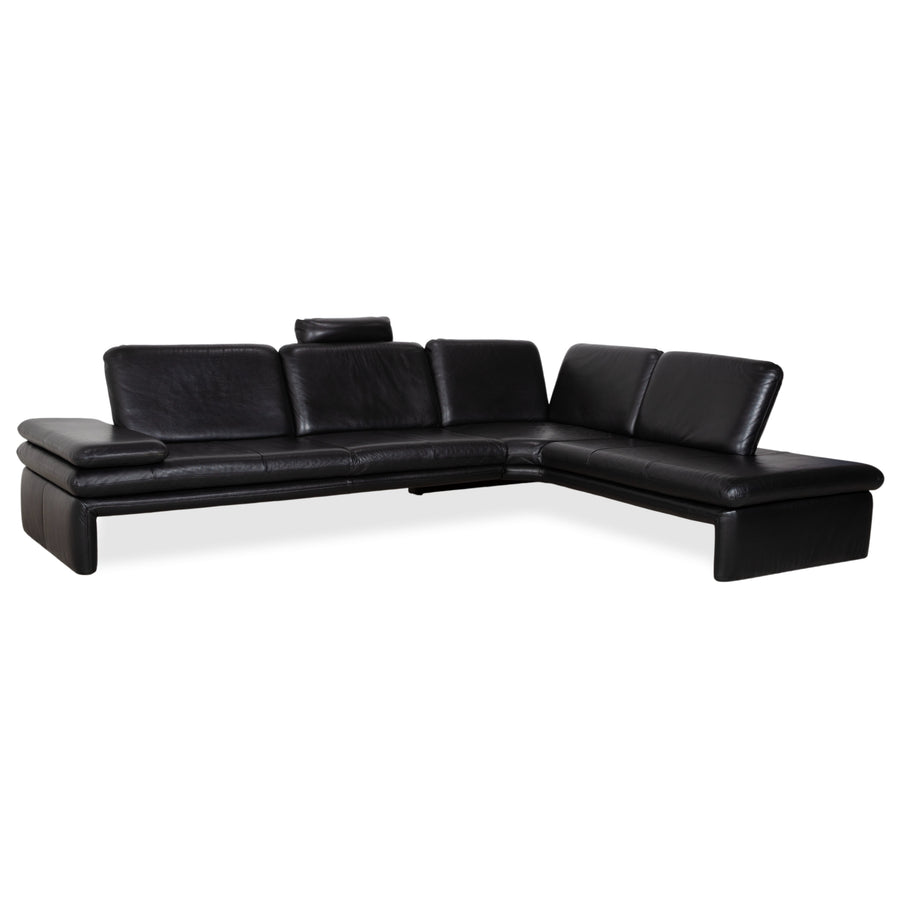 Willi Schillig Brooklyn Leder Ecksofa Schwarz Sofa Couch manuelle Funktion