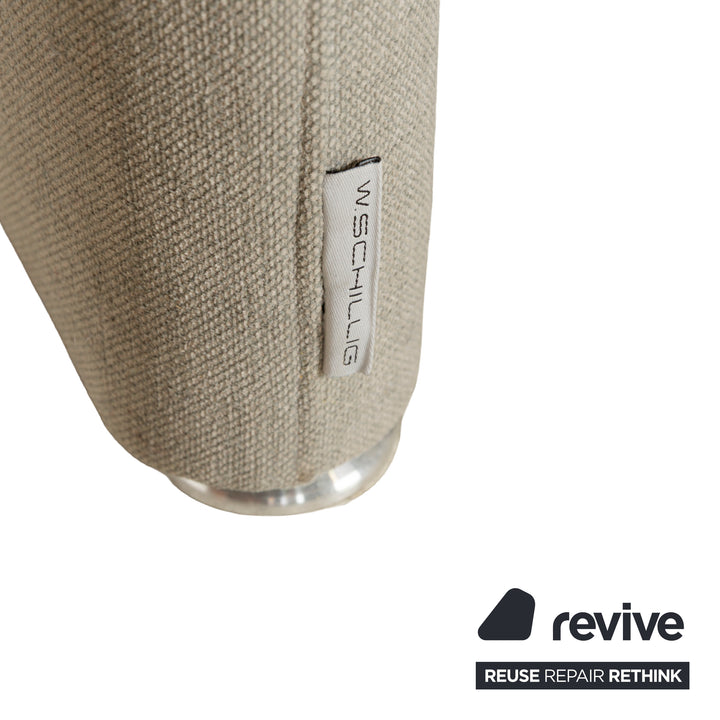 Canapé deux places Willi Schillig Brooklyn en tissu gris beige à fonction manuelle