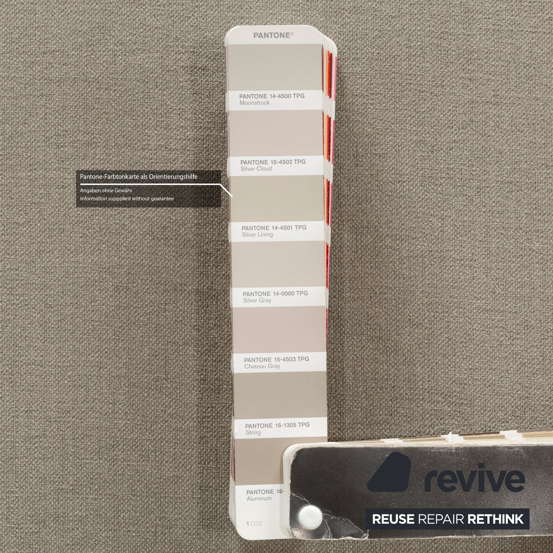 Canapé deux places Willi Schillig Brooklyn en tissu gris beige à fonction manuelle