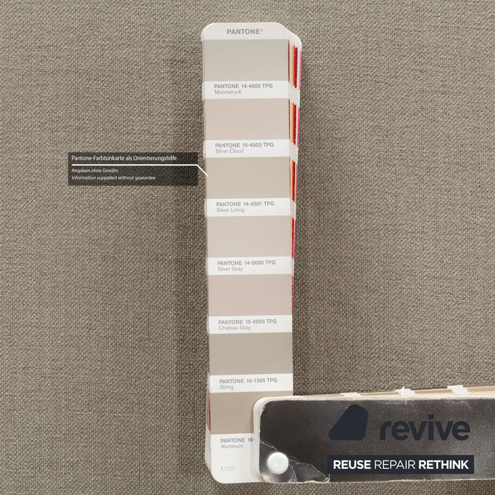 Canapé deux places Willi Schillig Brooklyn en tissu gris beige à fonction manuelle