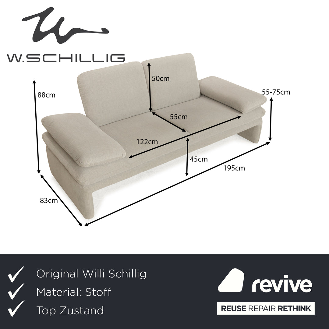 Willi Schillig Brooklyn Stoff Zweisitzer Grau Beige manuelle Funktion Sofa Couch