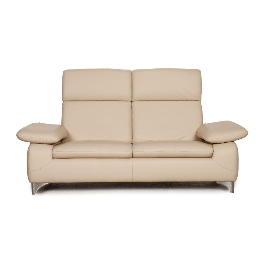 Willi Schillig Chillout Leder Sofa Creme Zweisitzer Couch Funktion