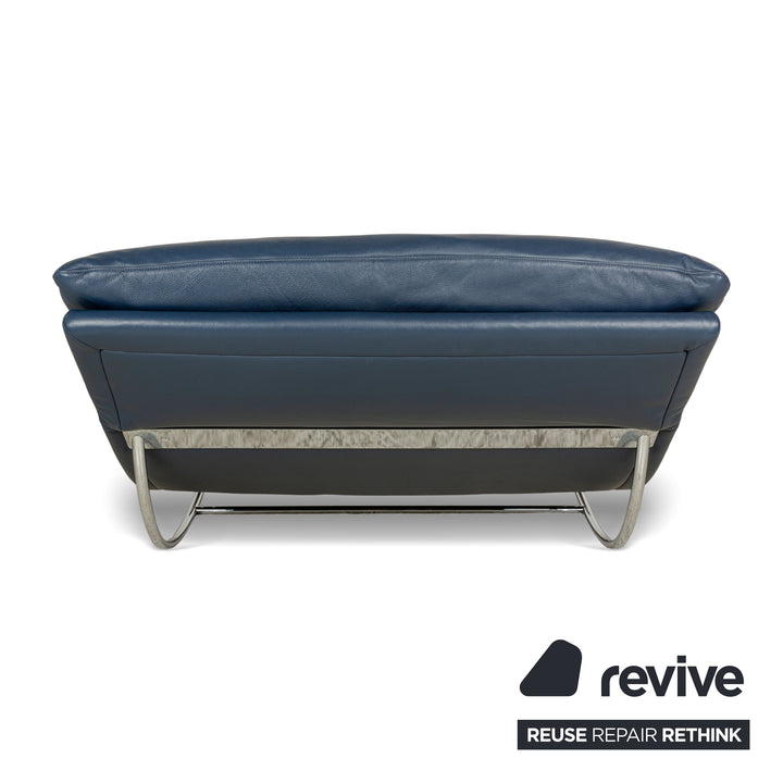 Willi Schillig Daily Dreams leather lounger dark blue manual function