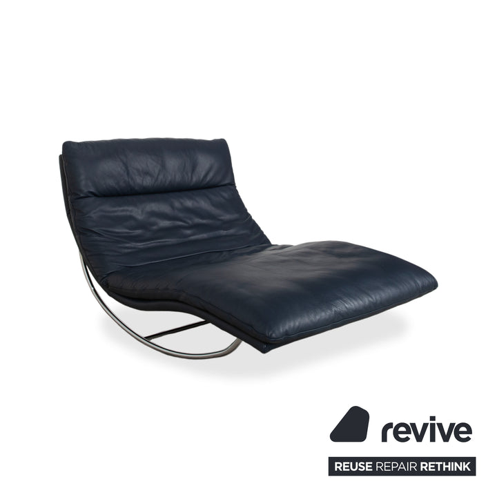 Willi Schillig Daily Dreams Leather Recliner Dark Blue Marine