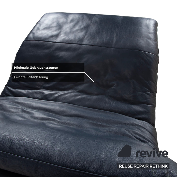 Willi Schillig Daily Dreams Leather Recliner Dark Blue Marine