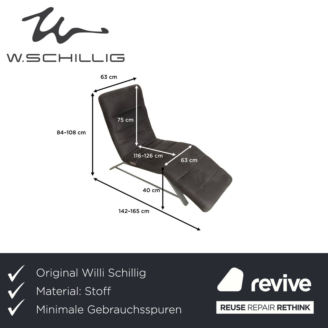 Willi Schillig Daily Dreams fabric lounger grey electric function