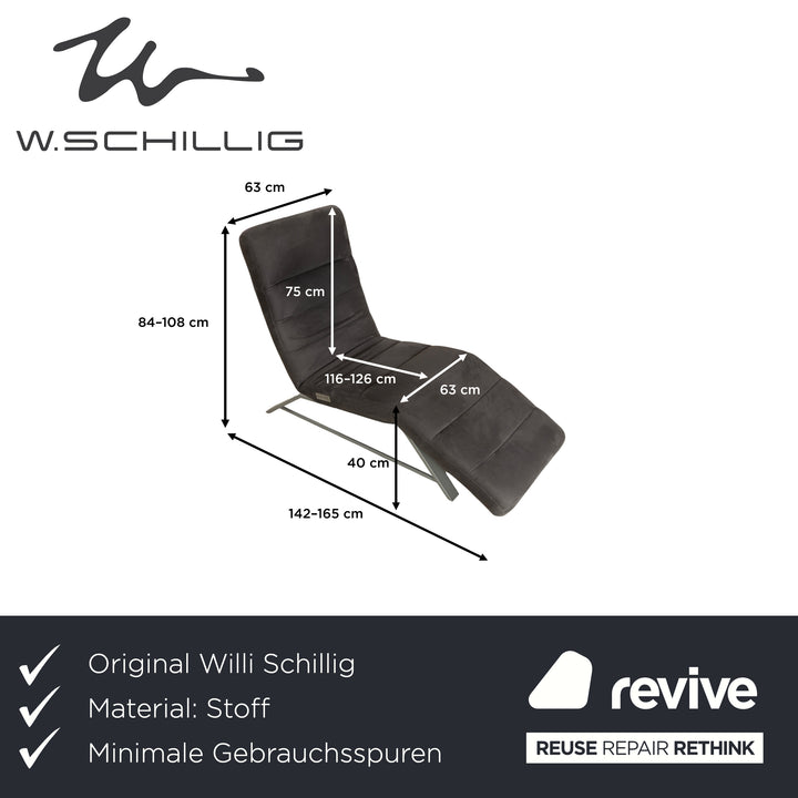 Willi Schillig Daily Dreams fabric lounger grey electric function