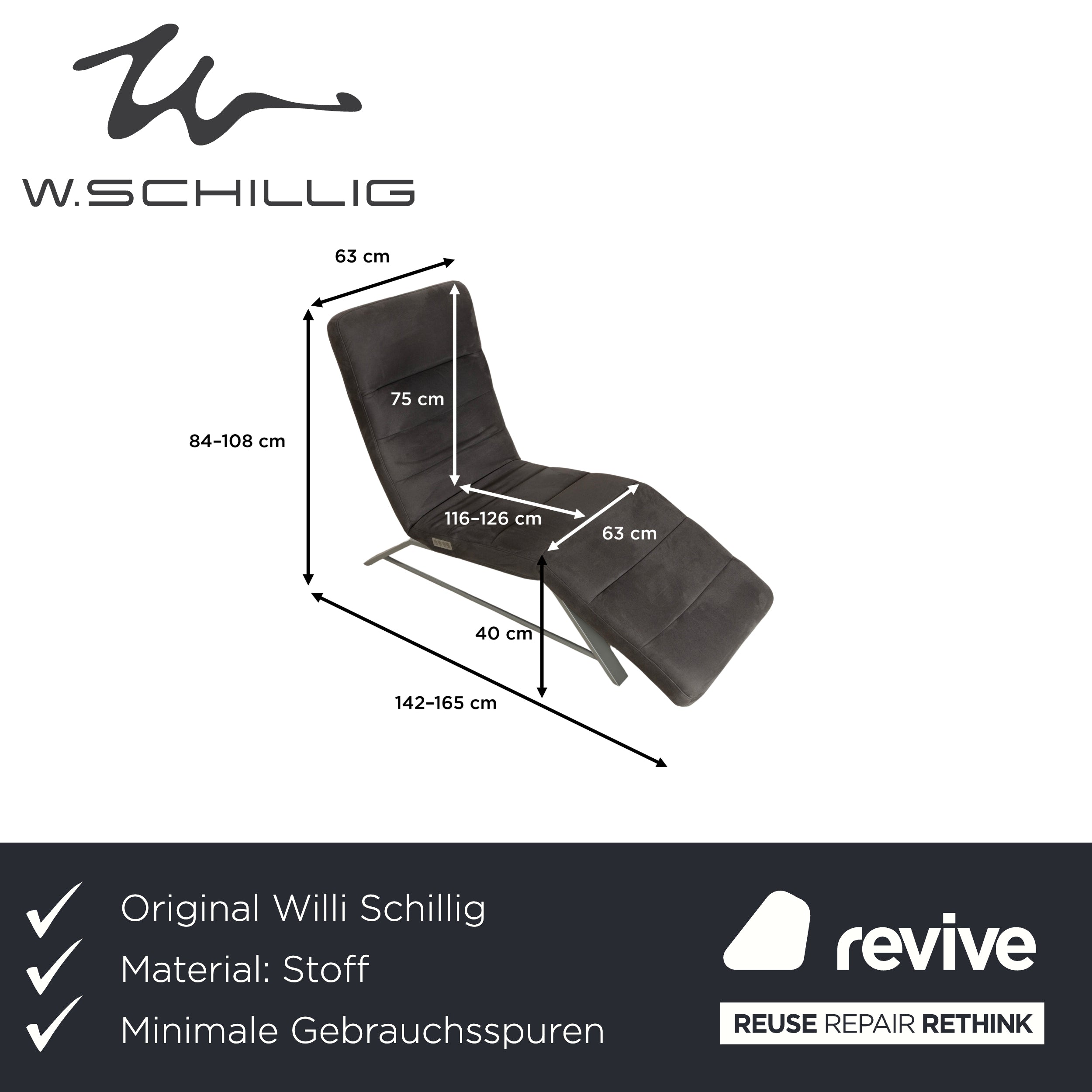 Willi Schillig Daily Dreams Stoff Liege Grau elektr. Funktion