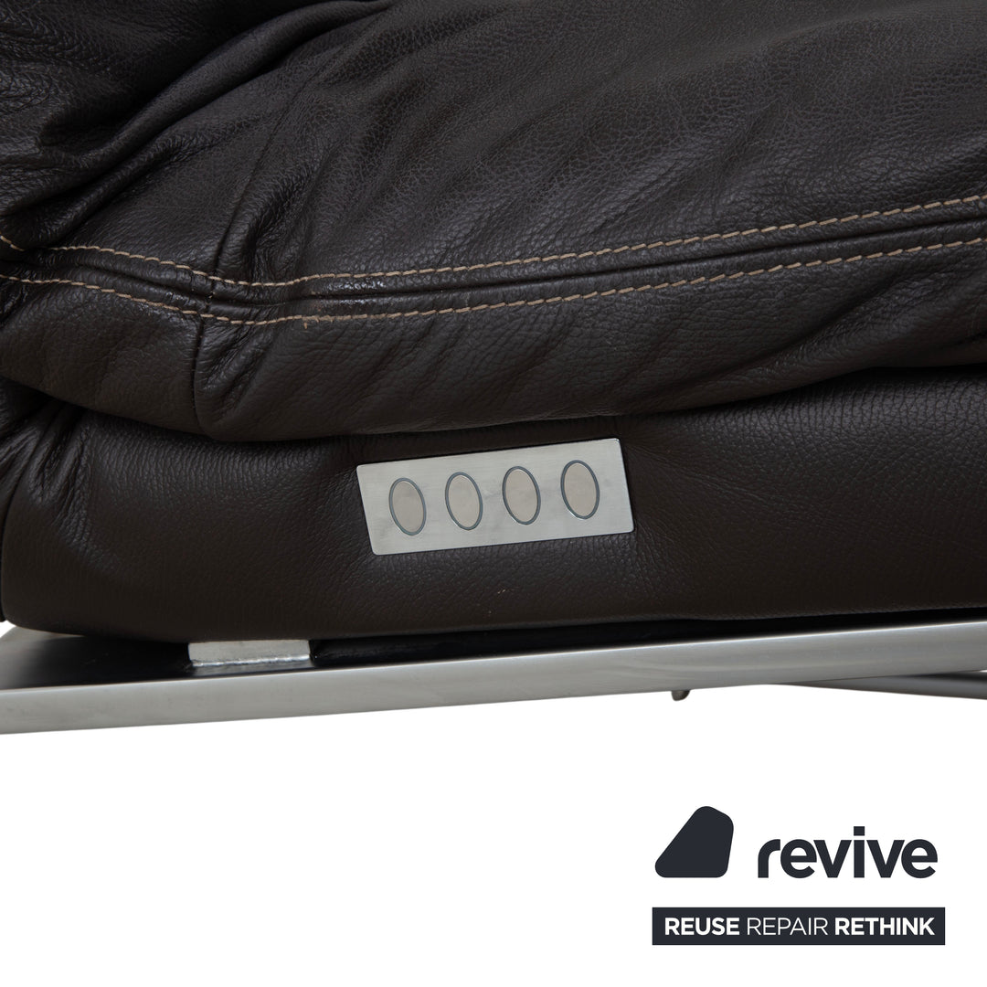 Willi Schillig Daily Dreams Leather Lounger Dark Brown Mocha Electric Function Battery