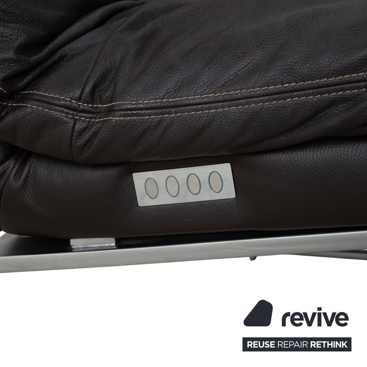 Willi Schillig Daily Dreams Leather Lounger Dark Brown Mocha Electric Function Battery