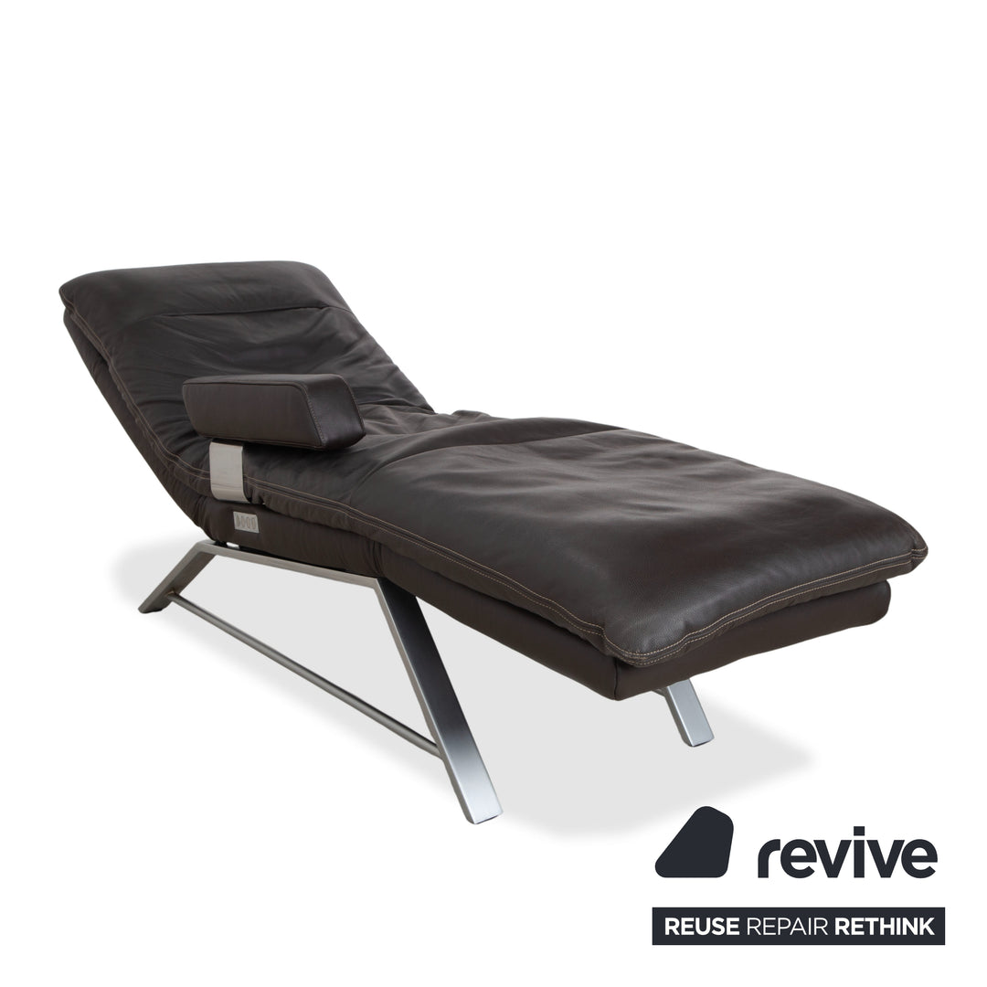 Willi Schillig Daily Dreams Leather Lounger Dark Brown Mocha Electric Function Battery