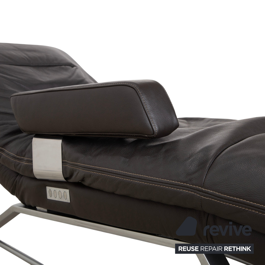 Willi Schillig Daily Dreams Leather Lounger Dark Brown Mocha Electric Function Battery