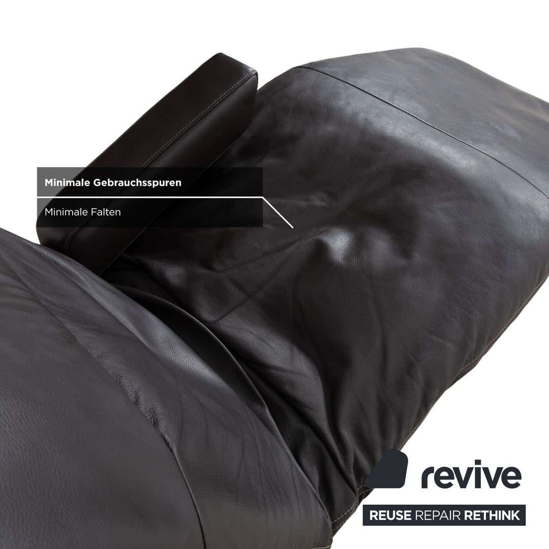 Willi Schillig Daily Dreams Leather Lounger Dark Brown Mocha Electric Function Battery