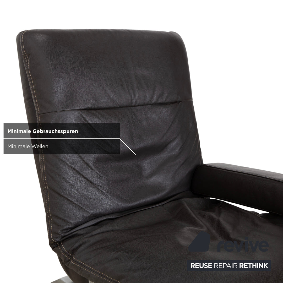 Willi Schillig Daily Dreams Leather Lounger Dark Brown Mocha Electric Function Battery