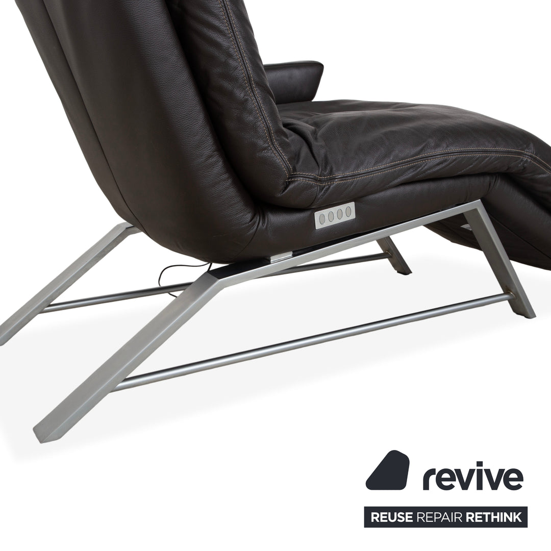 Willi Schillig Daily Dreams Leather Lounger Dark Brown Mocha Electric Function Battery