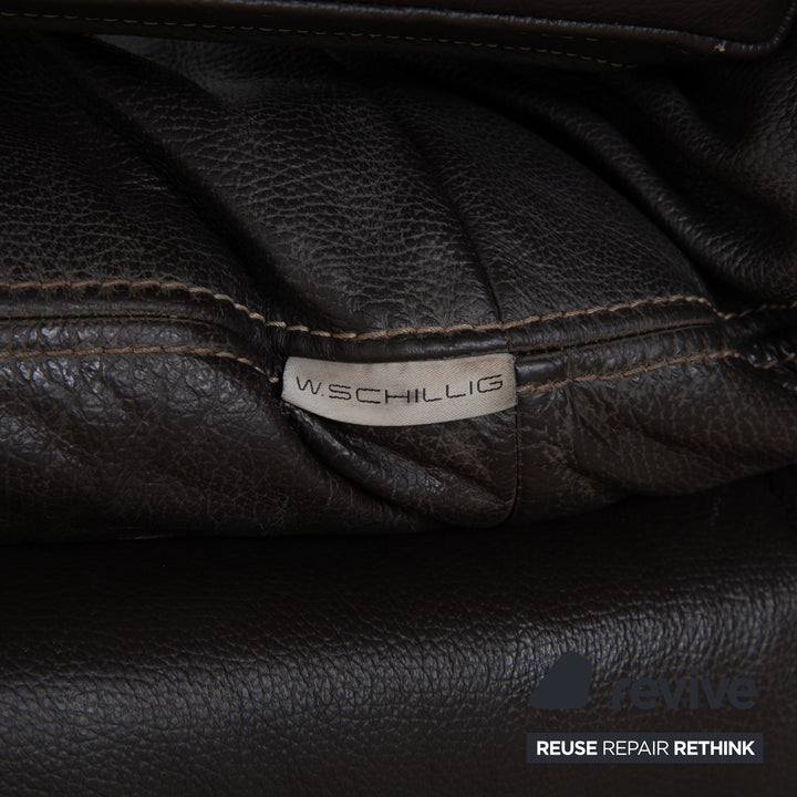 Willi Schillig Daily Dreams Leather Lounger Dark Brown Mocha Electric Function Battery