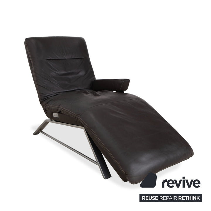 Willi Schillig Daily Dreams Leather Lounger Dark Brown Mocha Electric Function Battery