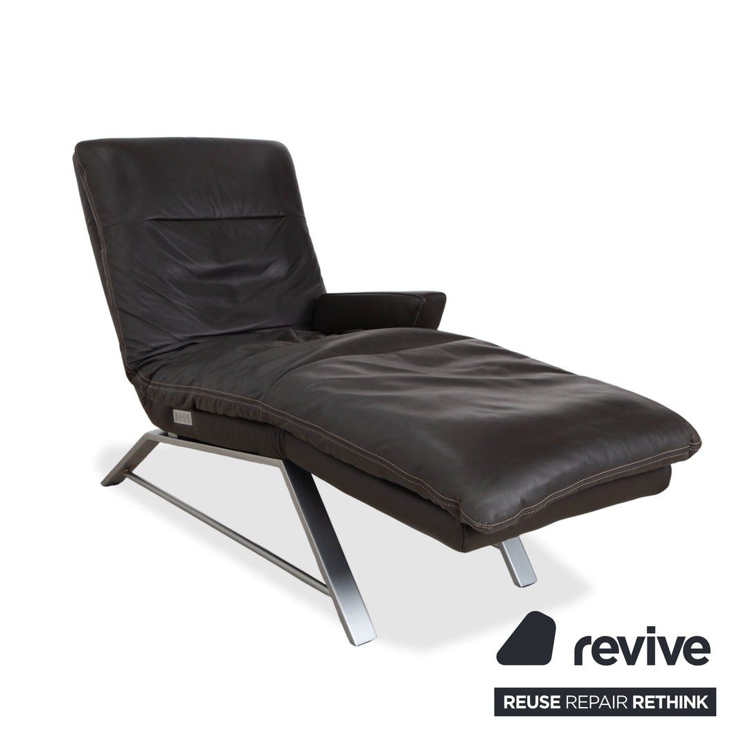 Willi Schillig Daily Dreams Leather Lounger Dark Brown Mocha Electric Function Battery
