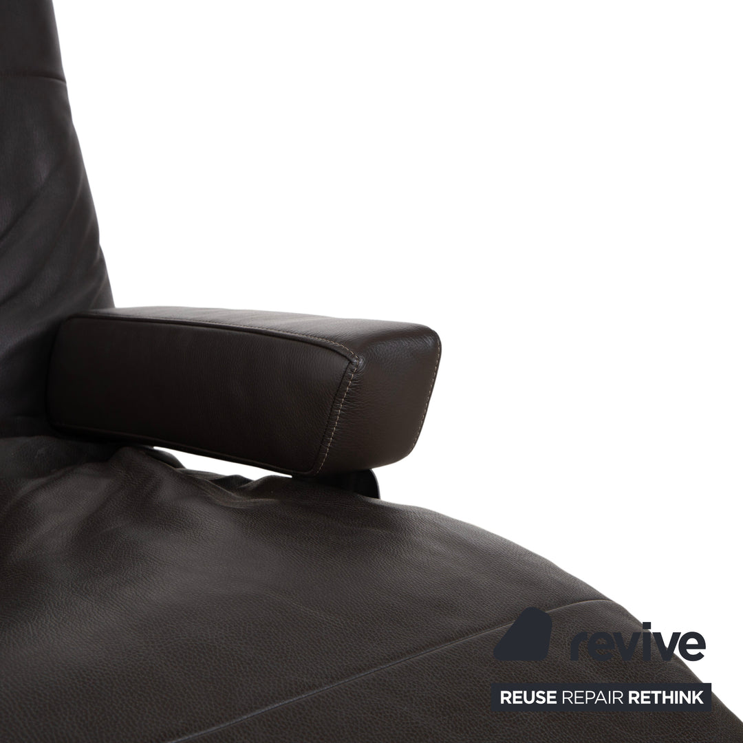 Willi Schillig Daily Dreams Leather Lounger Dark Brown Mocha Electric Function Battery