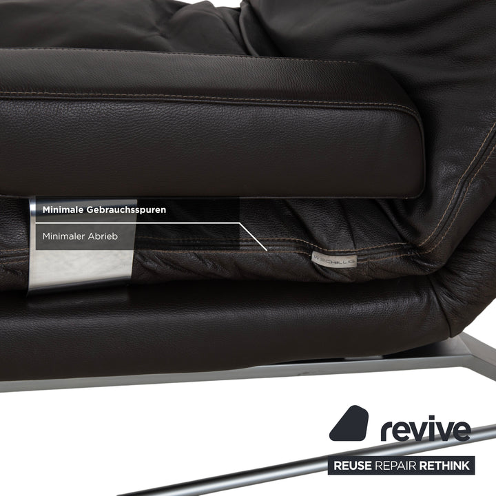 Willi Schillig Daily Dreams Leather Lounger Dark Brown Mocha Electric Function Battery