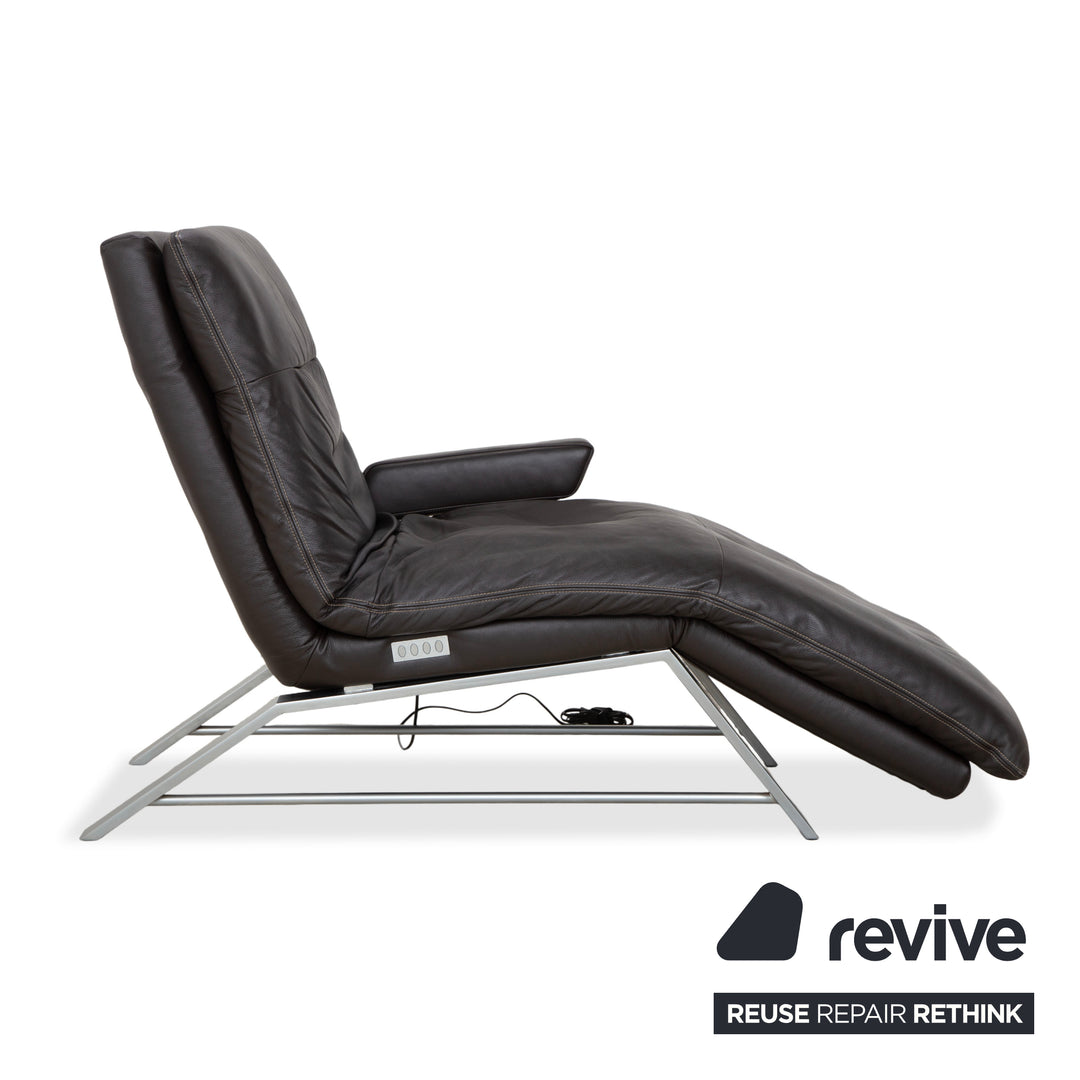 Willi Schillig Daily Dreams Leather Lounger Dark Brown Mocha Electric Function Battery