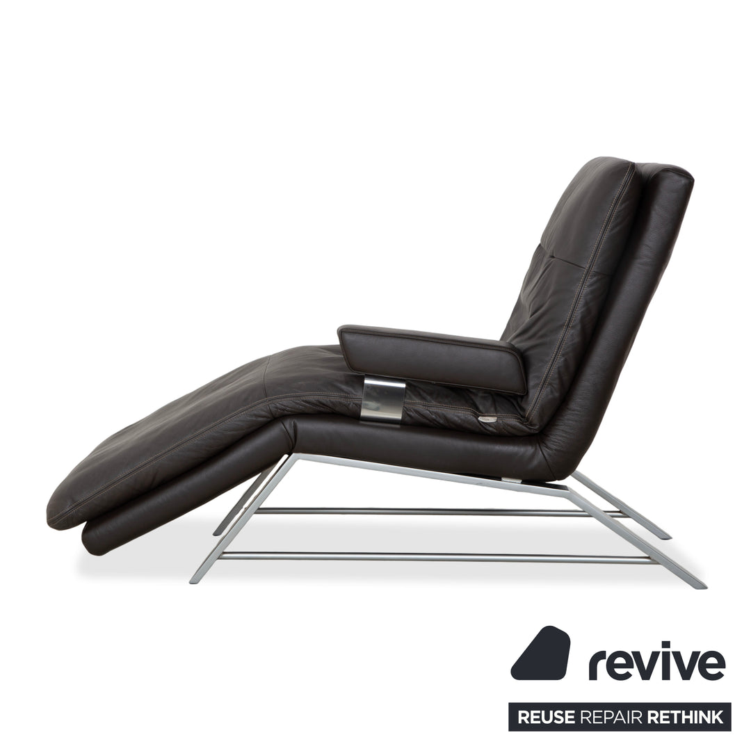 Willi Schillig Daily Dreams Leather Lounger Dark Brown Mocha Electric Function Battery