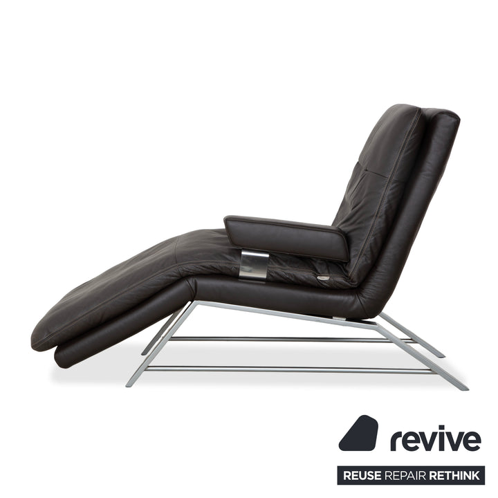 Willi Schillig Daily Dreams Leather Lounger Dark Brown Mocha Electric Function Battery