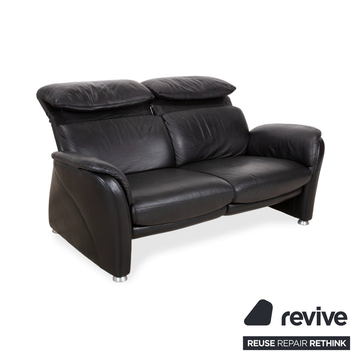 Willi Schillig Designer Leder Sofa Schwarz Zweisitzer Relax Funktion