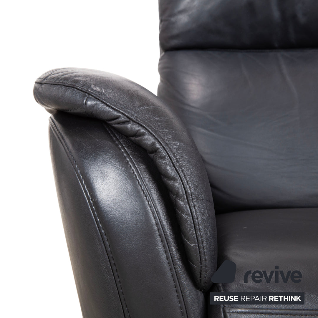 Willi Schillig Designer Leder Sofa Schwarz Zweisitzer Relax Funktion