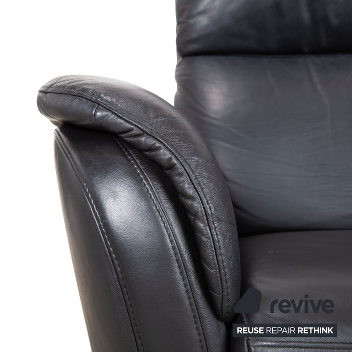 Willi Schillig Designer Leder Sofa Schwarz Zweisitzer Relax Funktion
