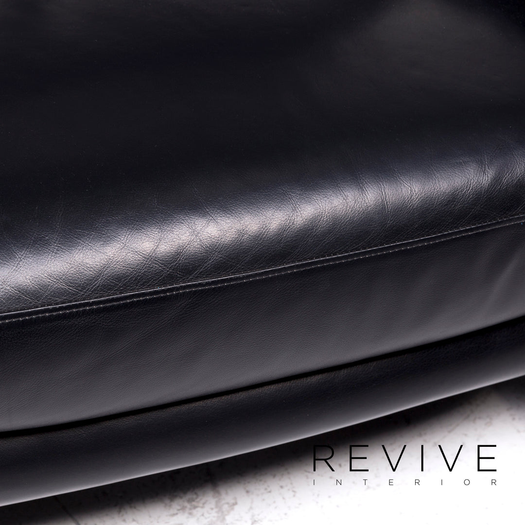 Willi Schillig Designer Leder Sofa Schwarz Zweisitzer Relax Funktion #9199