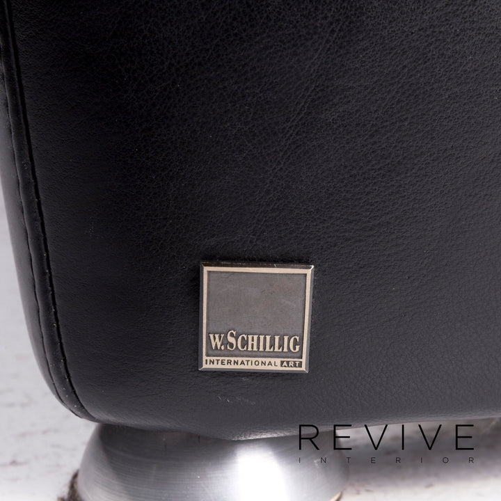 Willi Schillig Designer Leder Sofa Schwarz Zweisitzer Relax Funktion #9199