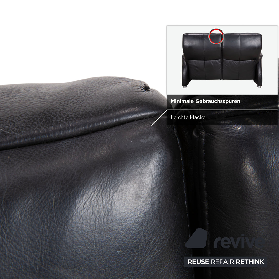 Willi Schillig Designer Leder Sofa Schwarz Zweisitzer Relax Funktion