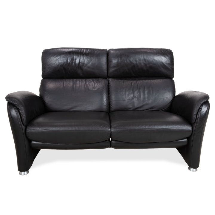 Willi Schillig Designer Leder Sofa Schwarz Zweisitzer Relax Funktion