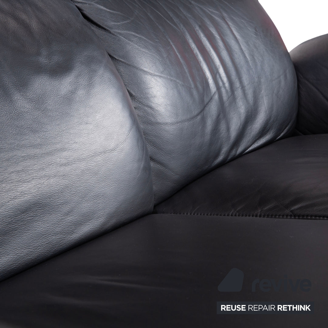 Willi Schillig Designer Leder Sofa Schwarz Zweisitzer Relax Funktion