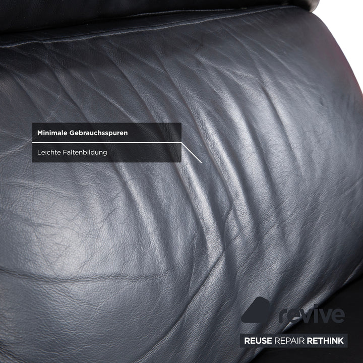 Willi Schillig Designer Leder Sofa Schwarz Zweisitzer Relax Funktion