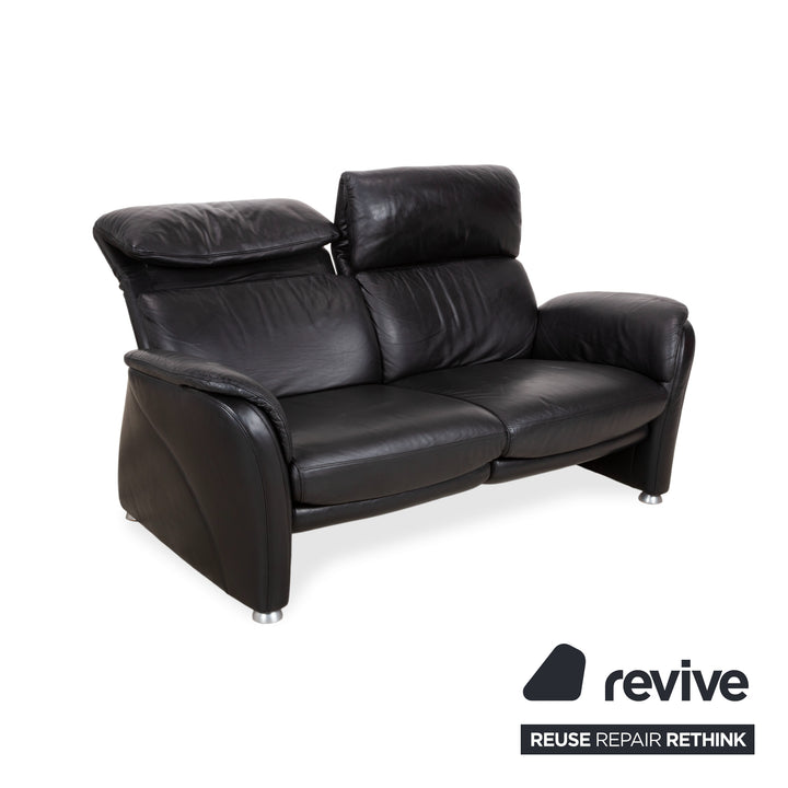 Willi Schillig Designer Leder Sofa Schwarz Zweisitzer Relax Funktion