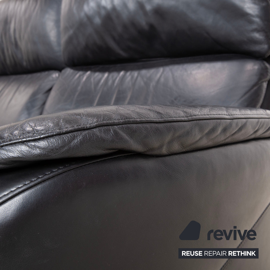 Willi Schillig Designer Leder Sofa Schwarz Zweisitzer Relax Funktion