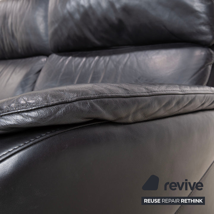 Willi Schillig Designer Leder Sofa Schwarz Zweisitzer Relax Funktion