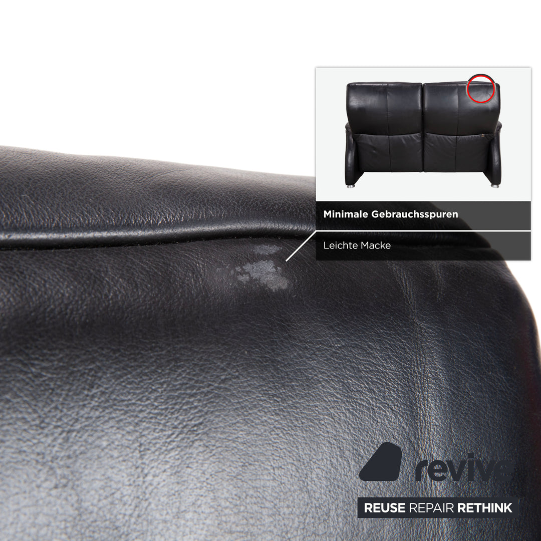 Willi Schillig Designer Leder Sofa Schwarz Zweisitzer Relax Funktion