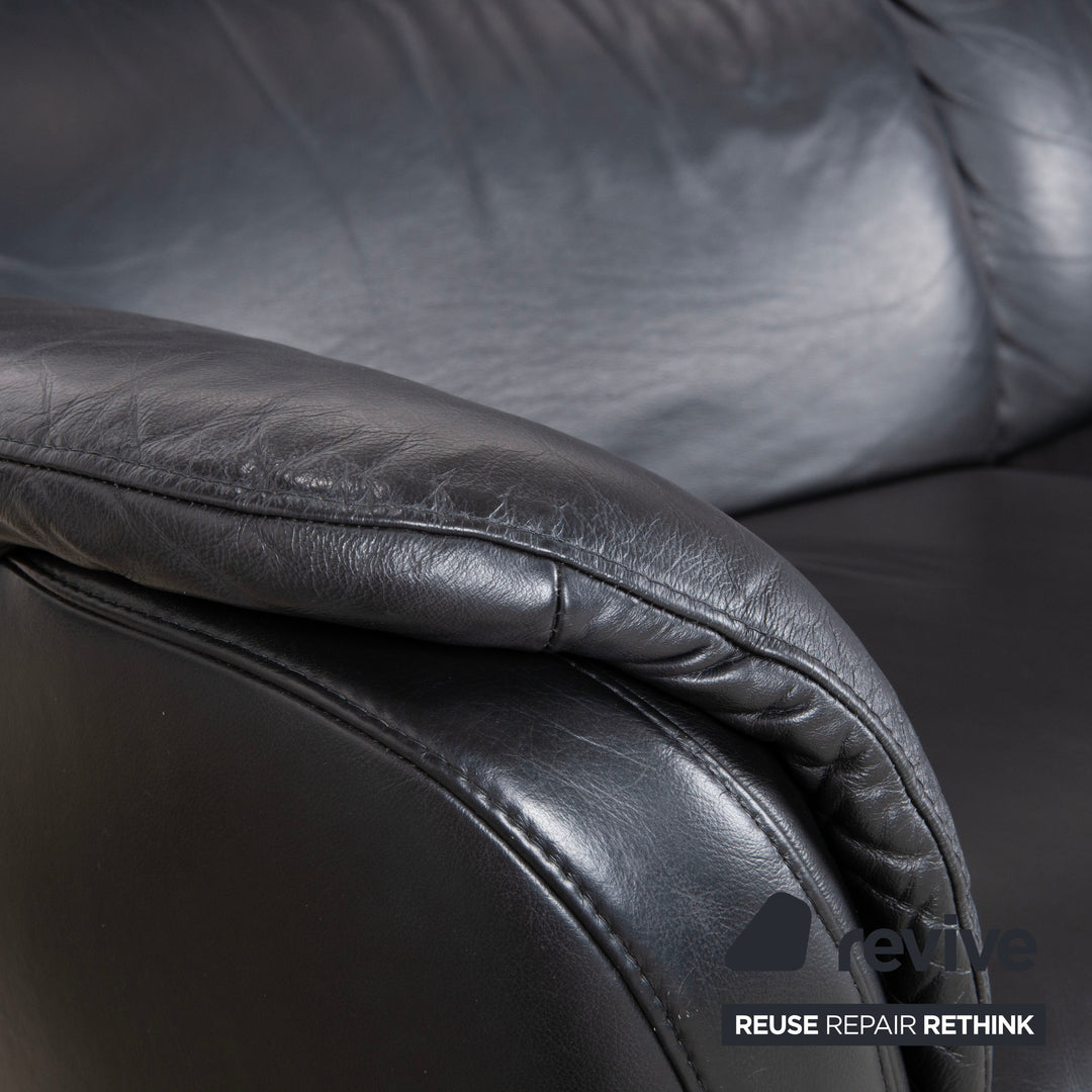 Willi Schillig Designer Leder Sofa Schwarz Zweisitzer Relax Funktion
