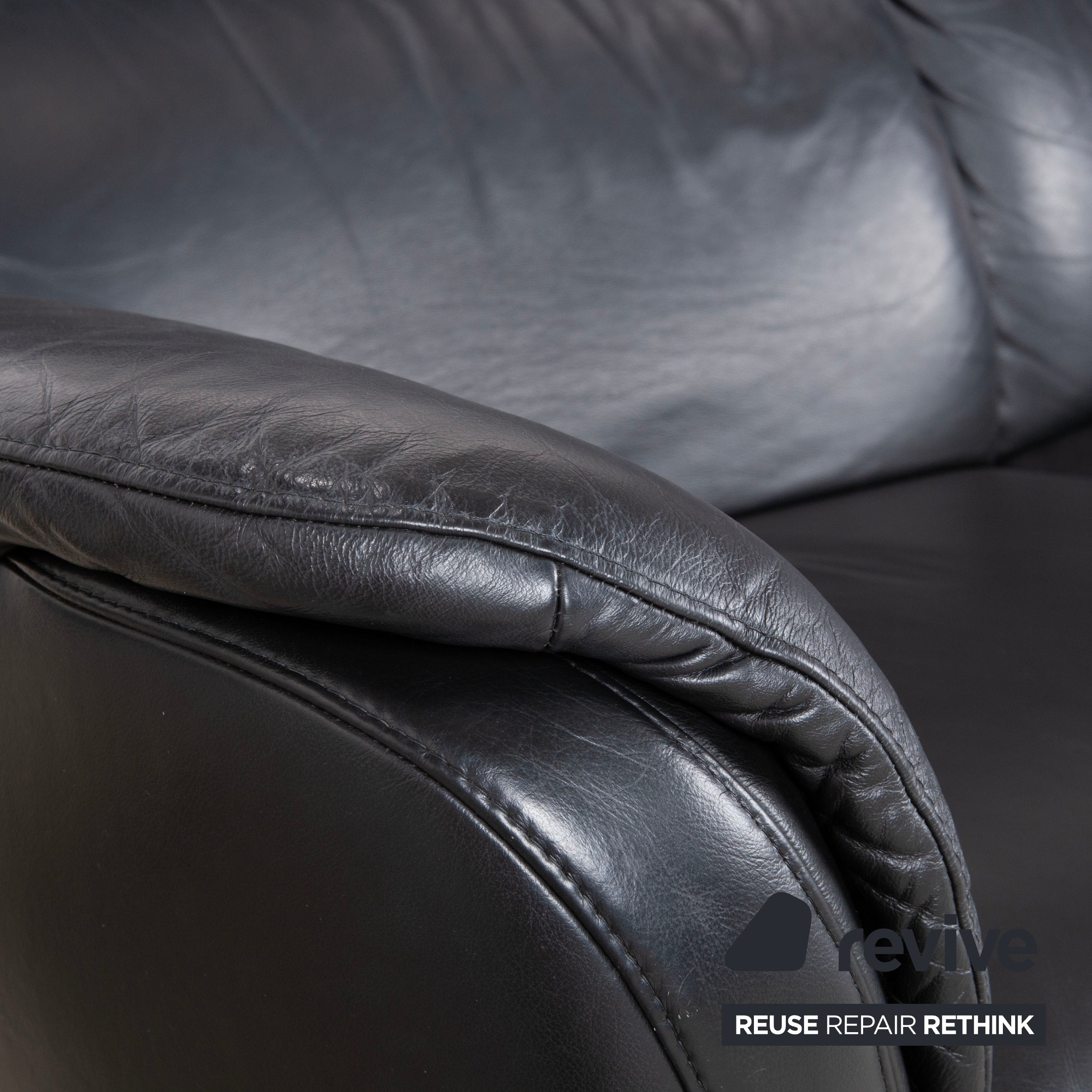 Willi Schillig Designer Leder Sofa Schwarz Zweisitzer Relax Funktion