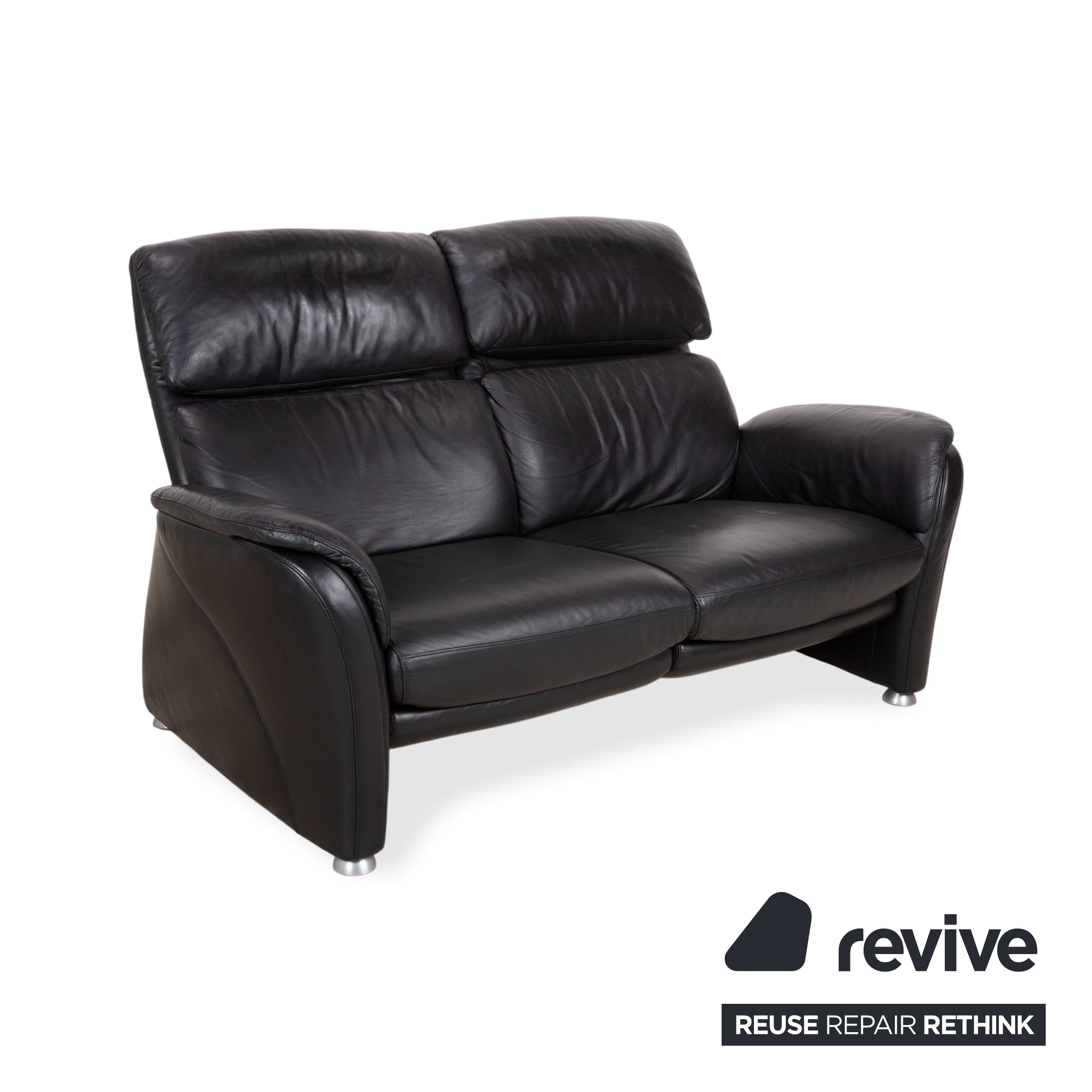Willi Schillig Designer Leder Sofa Schwarz Zweisitzer Relax Funktion