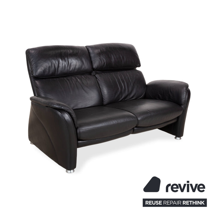 Willi Schillig Designer Leder Sofa Schwarz Zweisitzer Relax Funktion